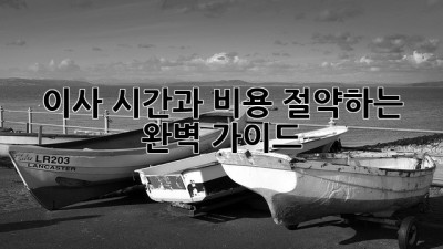 이사, 시간과 비용 절약하는 완벽 가이드!