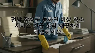 전남 장성군 동화면 비상 청소 서비스: 긴급 상황, 깨끗하게 해결하세요!